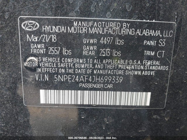 Hyundai SONATA SE 2018 5NPE24AF4JH699339 Image 10