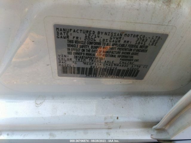 3N1AB7AP9EY341951 Nissan SENTRA S