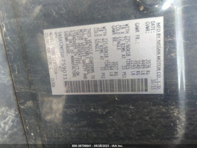 5N1AT2MT1GC759031 Nissan Rogue Sl