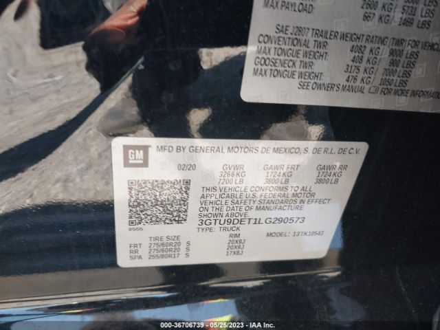 3GTU9DET1LG290573 GMC Sierra 1500 Slt