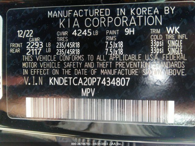 KNDETCA20P7434807 KIA Seltos Sx