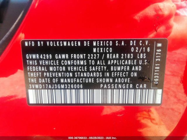 3VWD17AJ3GM326006 Volkswagen Jetta 1.8t Sport