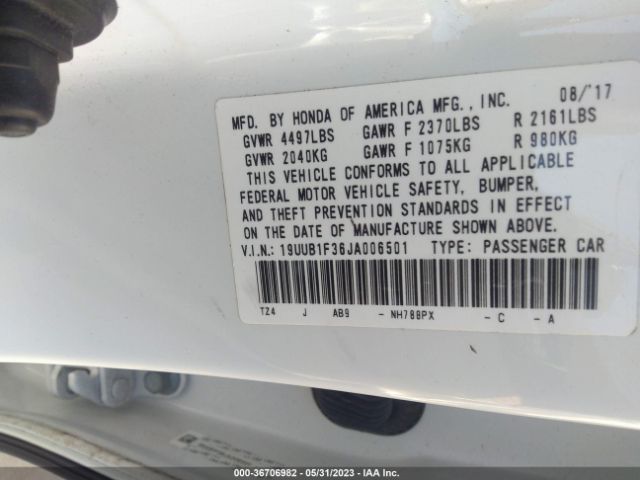 19UUB1F36JA006501 Acura TLX