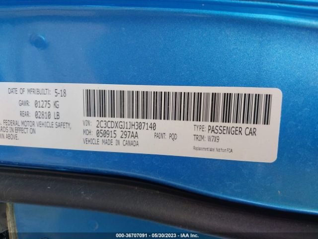 2C3CDXGJ1JH307140 Dodge Charger R/t Scat Pack