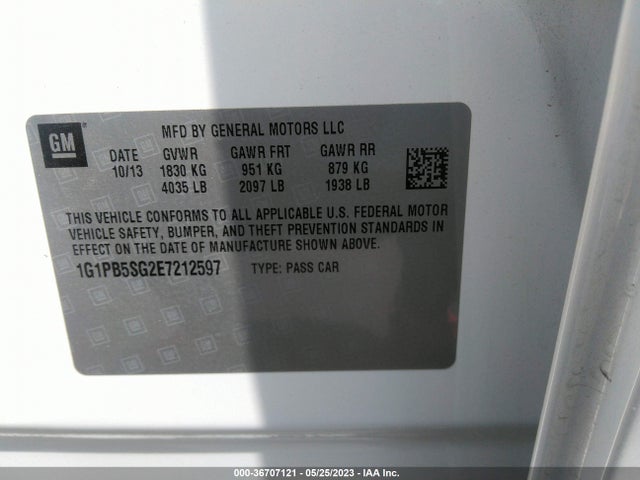 Chevrolet CRUZE LS 2014 1G1PB5SG2E7212597 Image 11