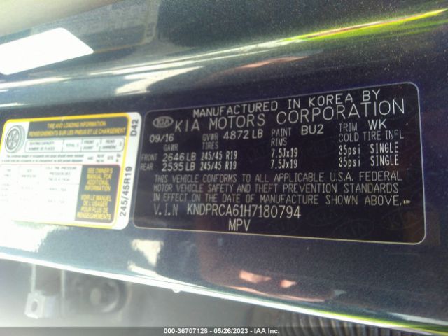 KNDPRCA61H7180794 KIA Sportage Sx Turbo