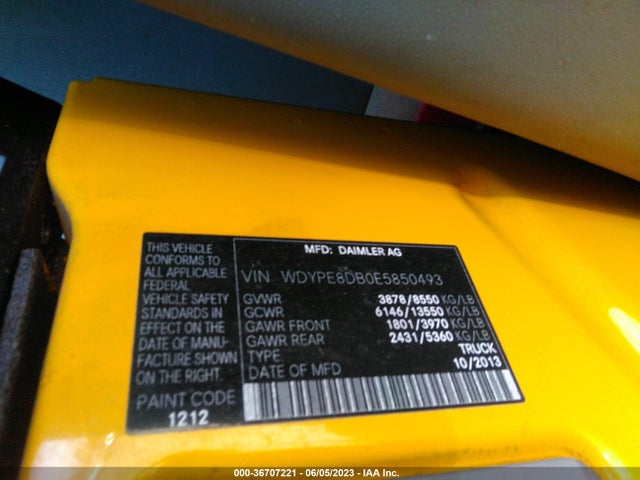 Freightliner Sprinter Cargo Vans 2014 WDYPE8DB0E5850493 Image 14