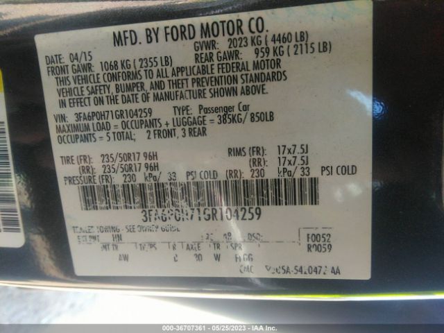 3FA6P0H71GR104259 Ford FUSION SE