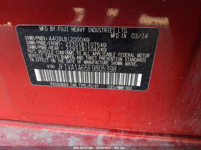 JF1VA1A65F9805398 Subaru WRX