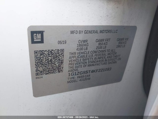 Chevrolet MALIBU RS 2019 1G1ZG5ST4KF221083 Image 9