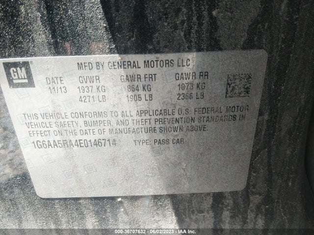 1G6AA5RA4E0146714 Cadillac Ats Standard Rwd