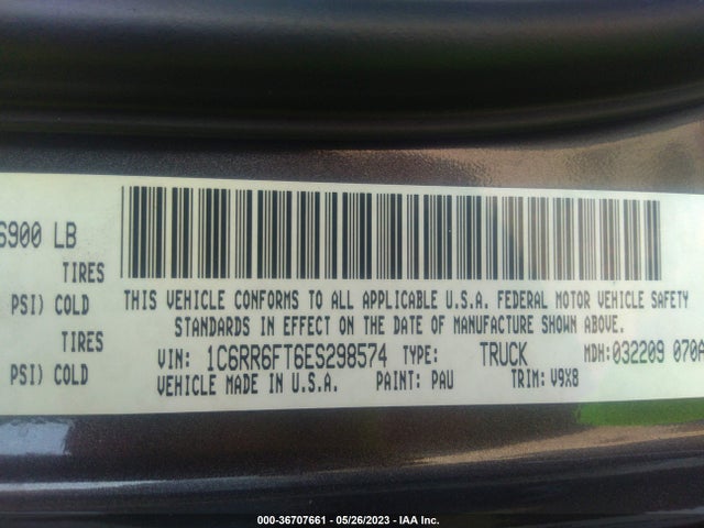 2014 RAM 1500 EXPRESS VIN: 1C6RR6FT6ES298574