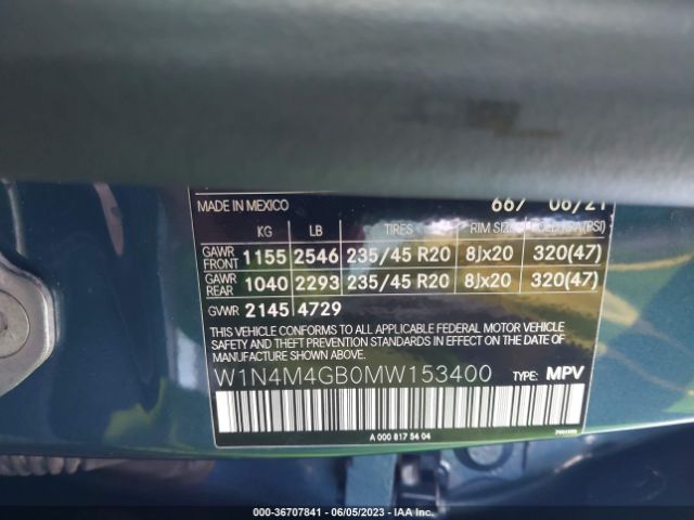 W1N4M4GB0MW153400 Mercedes-Benz Glb Glb 250