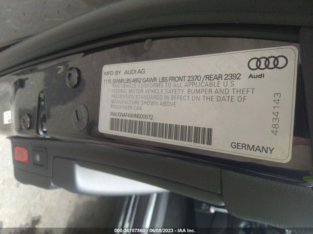 WAUGNAF4XHN000972 Audi A4 PREMIUM