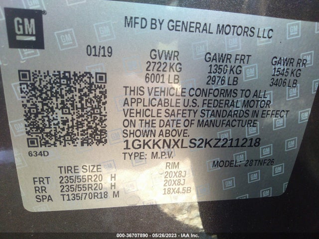 GMC Acadia Denali 2019 1GKKNXLS2KZ211218 Image 9
