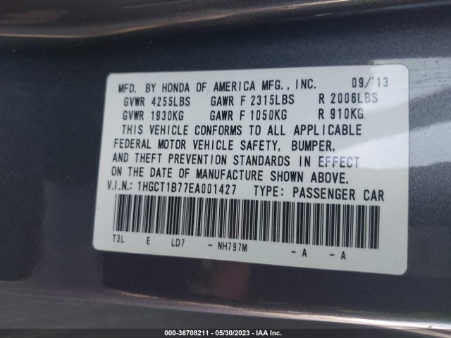 Honda Accord Coupe Ex 2014 1HGCT1B77EA001427 Image 9