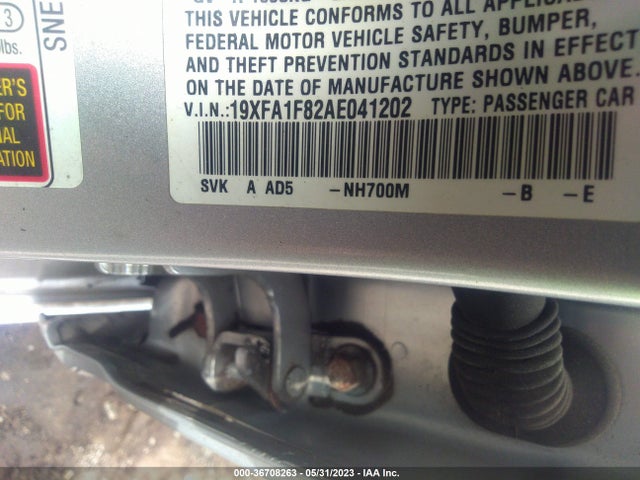 2010 HONDA CIVIC SDN EX VIN: 19XFA1F82AE041202