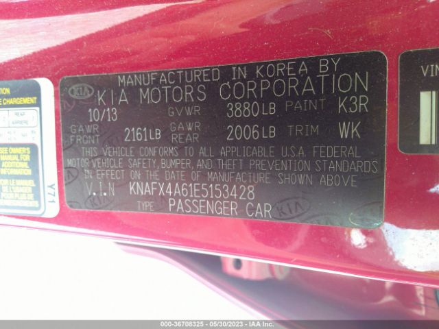 KNAFX4A61E5153428 KIA FORTE LX