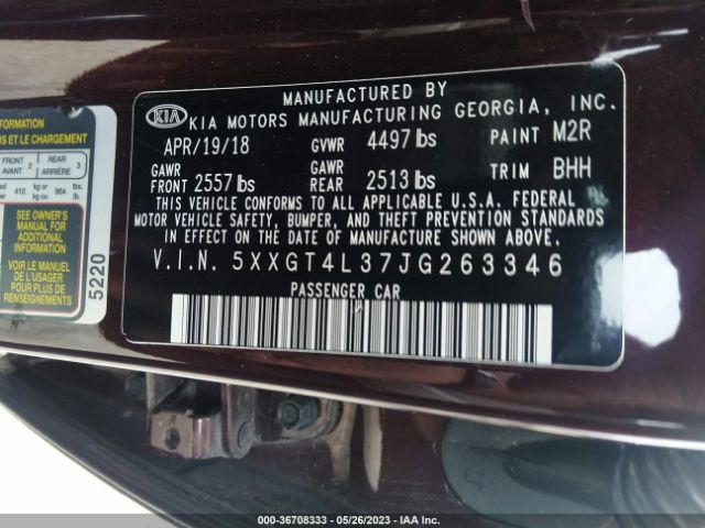 5XXGT4L37JG263346 KIA Optima Lx