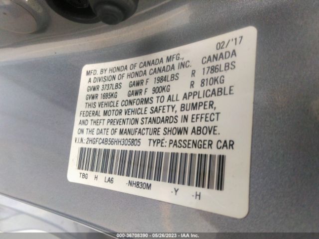 Honda Civic Coupe Lx 2017 2HGFC4B56HH305805 Image 10
