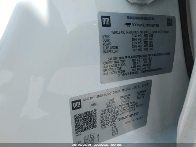 Chevrolet Silverado 1500 Lt 2021 3GCPWCED9MG365997 Image 11