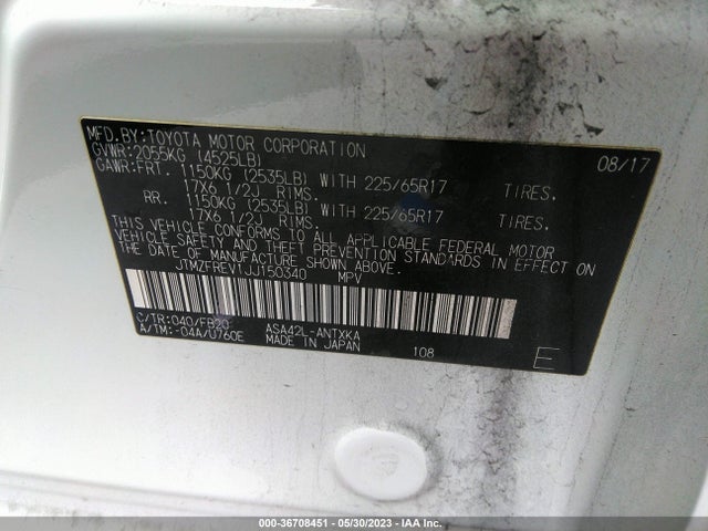 Toyota RAV4 LE 2018 JTMZFREV1JJ150340 Image 10