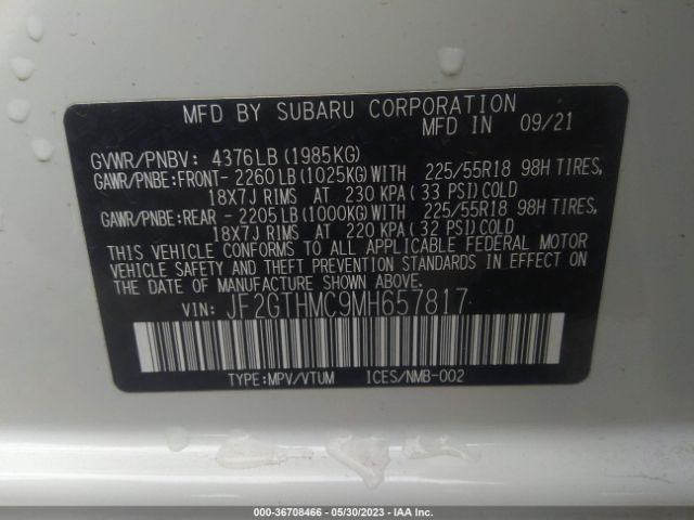 JF2GTHMC9MH657817 Subaru Crosstrek Limited