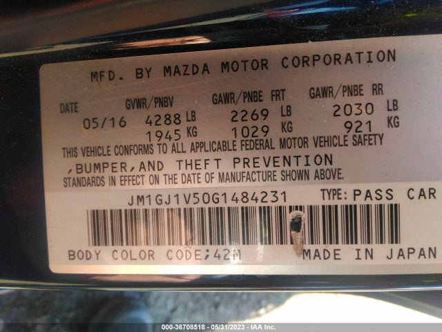 Mazda Mazda6 I Touring 2016 JM1GJ1V50G1484231 Image 10