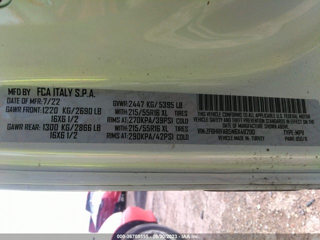 2022 Ram Promaster City, VIN: ZFBHRFAB5N6X48200