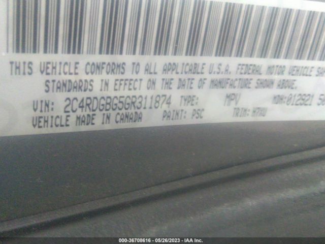 2C4RDGBG5GR311874 Dodge Grand Caravan Se