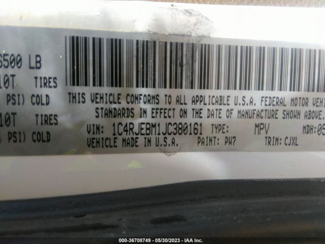 1C4RJEBM1JC380161 Jeep Grand Cherokee Limited
