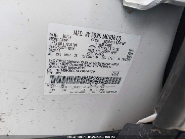 1FM5K8GT5FGB00170 Ford EXPLORER SPORT