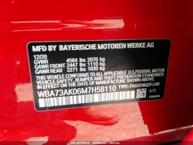 WBA73AK06M7H58110 BMW 2 Series 228i Xdrive