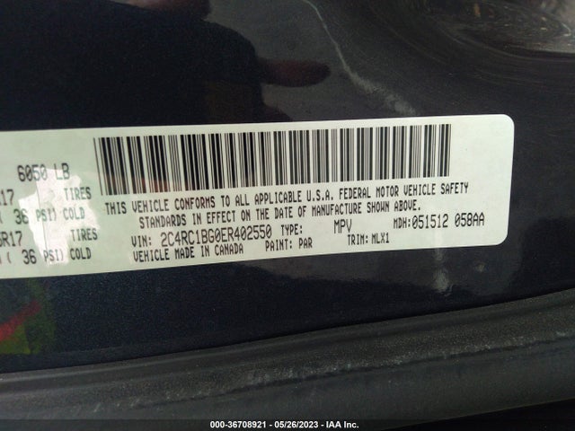 2C4RC1BG0ER402550 Chrysler Town & Country Touring