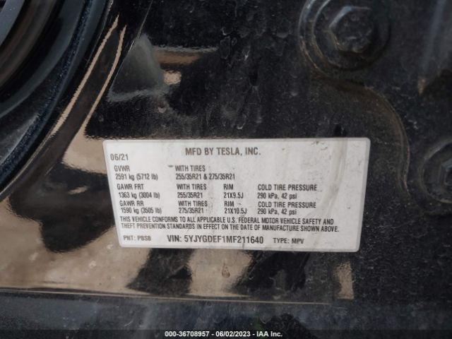 5YJYGDEF1MF211640 Tesla Model Y Performance