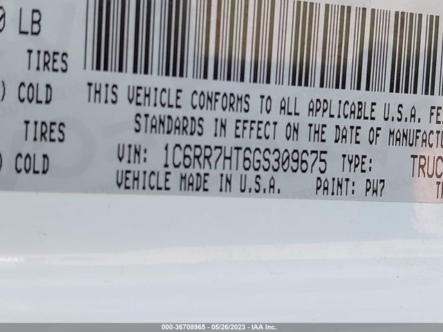 1C6RR7HT6GS309675 RAM 1500 Sport