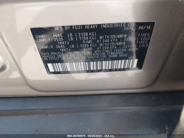 4S4BSANC2H3205174 Subaru Outback Limited