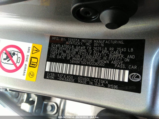 58ABK1GG1HU036560 Lexus ES