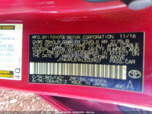 Toyota COROLLA IM 2017 JTNKARJE9HJ533907 Image 11
