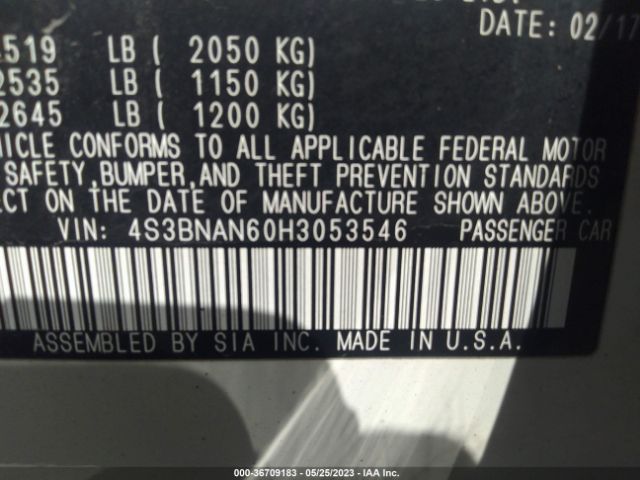 4S3BNAN60H3053546 Subaru Legacy Limited