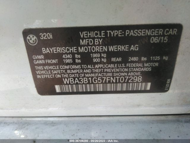 WBA3B1G57FNT07298 BMW 3 Series 320i
