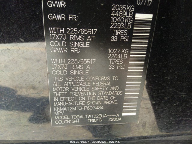 Nissan ROGUE SV 2017 KNMAT2MT0HP607434 Image 10