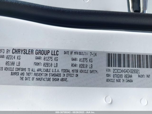 2C3CDXHG4EH329321 Dodge Charger Sxt