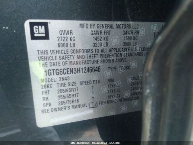 1GTG6CEN3H1246646 GMC Canyon 4wd Sle