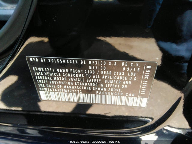 3VW2K7AJ6FM322132 Volkswagen Jetta Sedan 2.0l S W/technology