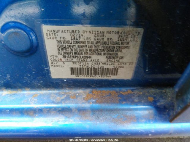 3N1CE2CP6EL420944 Nissan Versa Note Sv