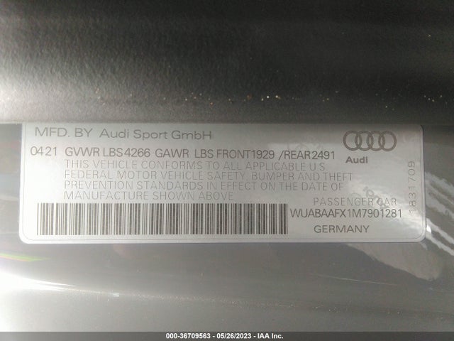 2021 Audi R8, VIN: WUABAAFX1M7901281