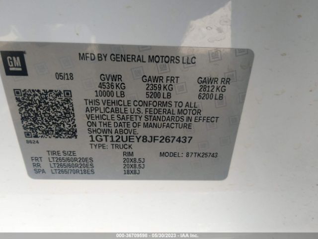 1GT12UEY8JF267437 GMC Sierra 2500hd Denali