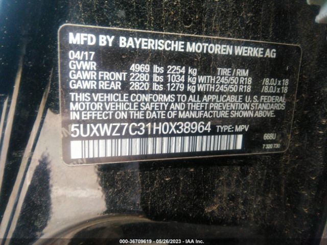 5UXWZ7C31H0X38964 BMW X3 Sdrive28i