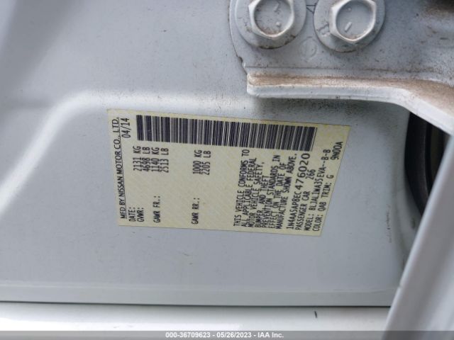 1N4AA5AP8EC476020 Nissan Maxima 3.5 Sv W/sport Pkg